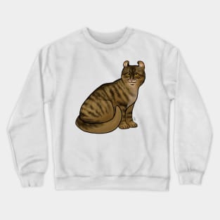 Cat - American Curl - Shorthair Dark Brown Tabby Crewneck Sweatshirt